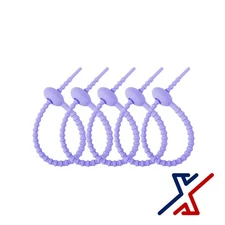 25-pcs 4-1/2" Purple Reusable Silicone Ties, FDA Food Grade by X1Tools