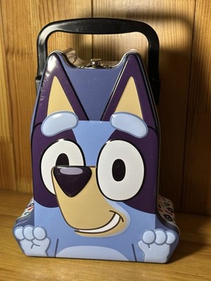 NEW Bluey Shaped Tin Hinged Box Carry Case Handle Latch Toy 9.25''x6.5''x2.75''