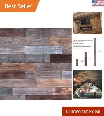 Wood Planks Peel & Stick Rustic Barn Wall Paneling Brown Gray 10 5 sq ft