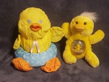 2 VTG Baby Toy Ducks Fisher Price Floating Puffalump  Waterbellies-HTF  