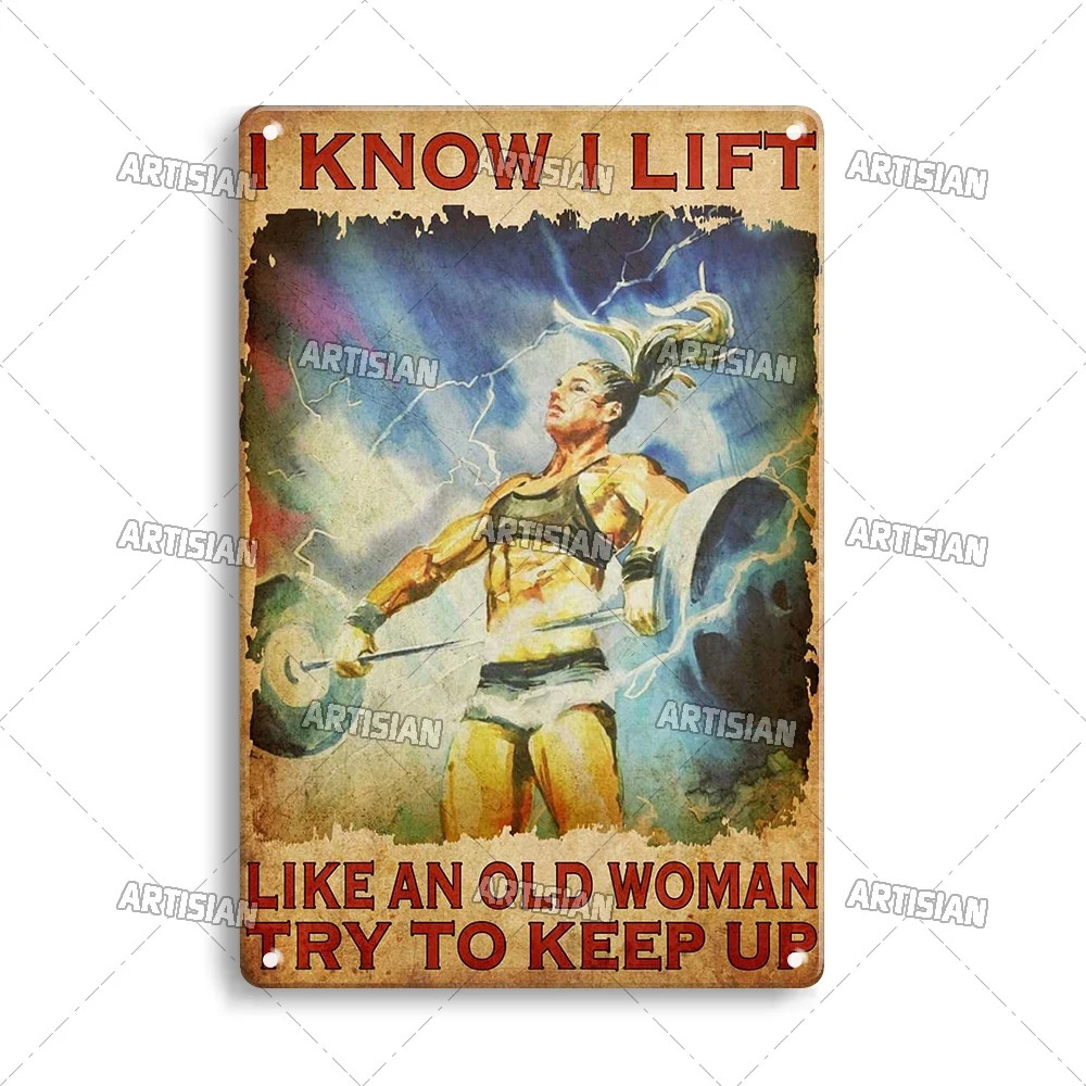 Artisian Fitness Tin Metal Signs Home D&eacute;cor 8x12 Gym Club Plaque Sport Decorativ