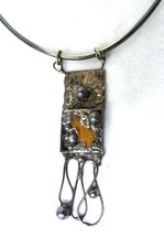 Bijou DS DENMARK, collier torque, Argent et pierre, Vintage, TBE