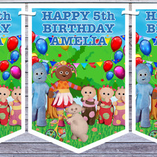 IN THE NIGHT GARDEN PARTY BUNTING BANNERS personalised AGE NAME