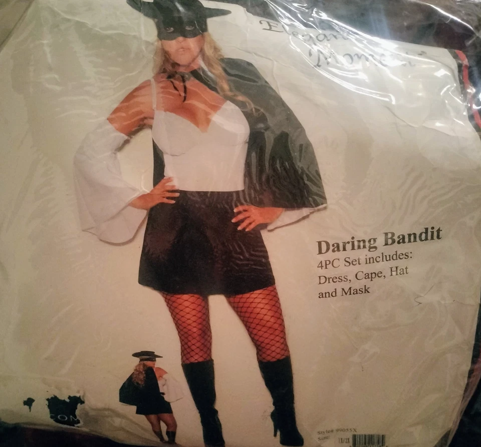 Fantasia cosplay Halloween bandido mascarado Zoro plus size 1x 2x - Imagem 2 de 4