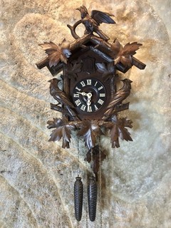 Large VINTAGE ANTIQUE Germany Black Forest Strike Cuckoo Clock 2 Weights