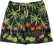 VTG Polo Sport Ralph Lauren Hawaiian Tropical Palm Trees Swim Trunks AOP Size 32