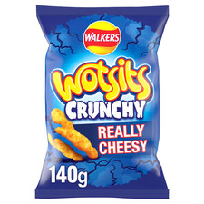 Walkers Wotsits Crunchy Cheese Sharing Bag Crisps 140g Pack Of 6