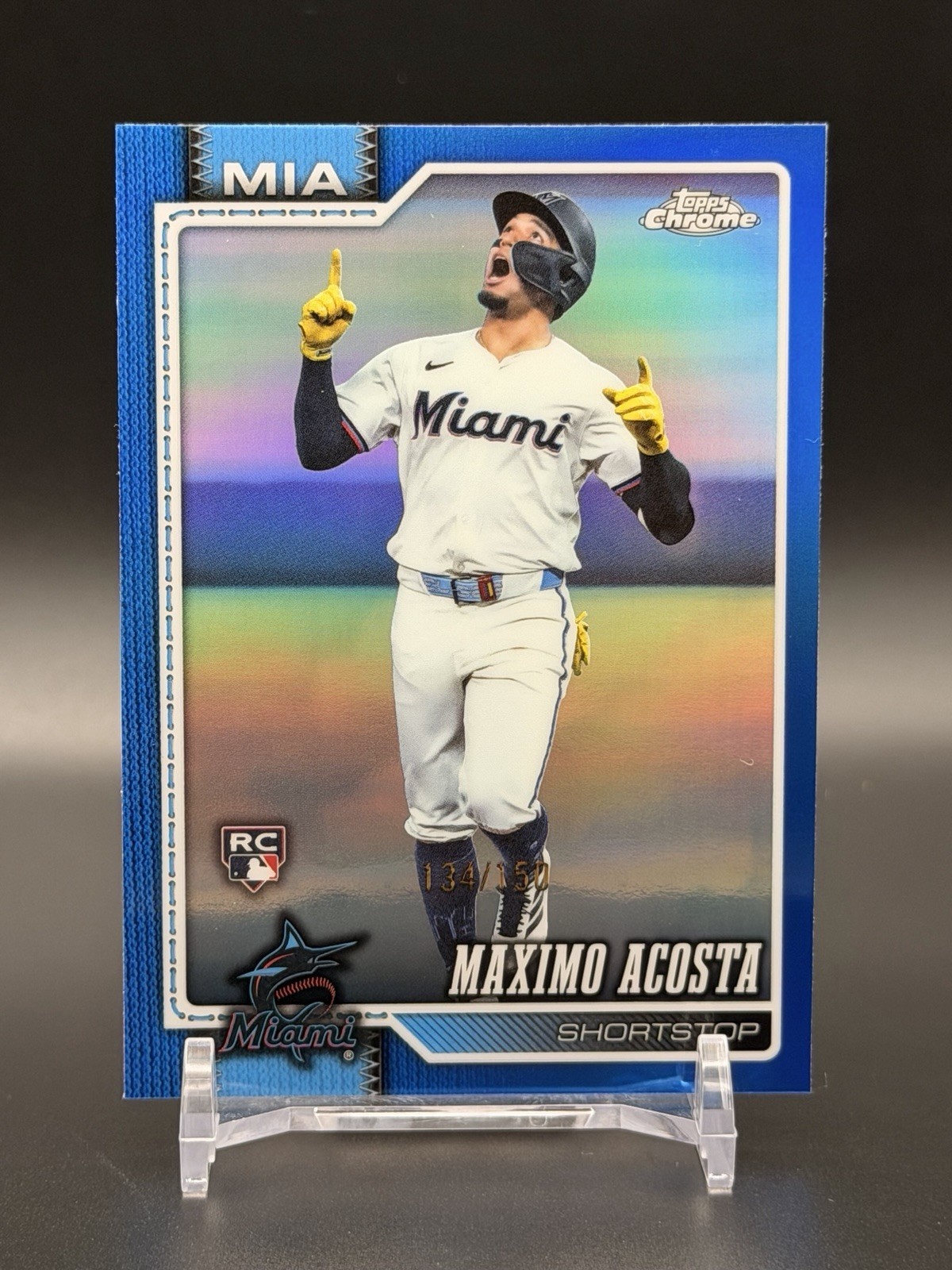 MAXIMO ACOSTA 2026 Topps Chrome #239 Rookie True Blue Refractor /150