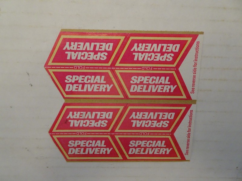 USPS Special Delivery Sticker Labels Label No. 54 March 1976 - Vintage