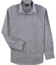 Tommy Hilfiger Mens Fitted Flex Button Down Dress Shirt, blue, 18 Neck