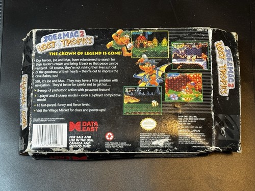 snes Joe & Mac 2 Lost In Tropics, Box and white insert only - Picture 4 of 9