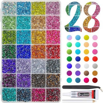 4mm Crystal Resin Rhinestones Flatback Gems with B7000 Glue for Nails Eyes Face