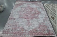IVORY GREY PINK 5'-5" x 7'-6" Back Stain Rug, Reduced Price 1172786510 LAY104U-5
