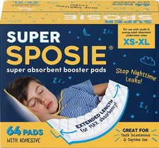 Super Sposie Booster Pads, Max Absorbency for Nighttime Diapers, Use with Ove...