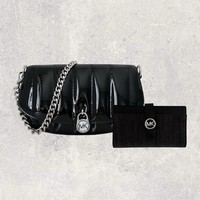 Michael Kors Tasche UmhäNgetasche Xbody Portemonnaie Mila Greenwich Schwarz Neu