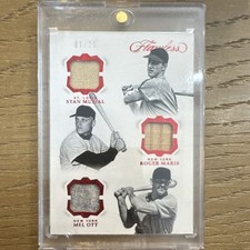 Panini 2019 Flawless Triple Legends Relics Ruby /20 Musial Maris Ott TL-MMO