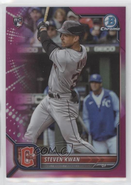 2022 Bowman Chrome Fuchsia Refractor 14/299 Steven Kwan #39 0o6m