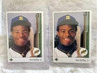 (2) 1989 Upper Deck #1 Ken Griffey Jr. Rookie Cards RC