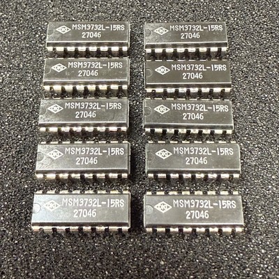 10x OKI MSM3732L-15RS SRAM IC | 32K x 1 CMOS Static RAM | 150ns | DIP-16 | NOS