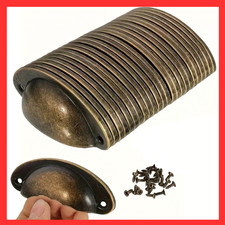 Antique Drawer Pull Handles 10 20 30 40pcs Rustic Cabinet Cup Bronze Color Iron