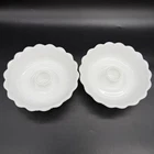 Set Of 2  Fenton Milk Glass Candle Stick Holder Hobnail Thumbprint Pattern