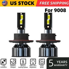 9008h13 Led Headlight Bulbs Kit Highlow Beam Super Bright 6000k Cold White