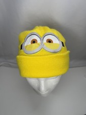 Minions Hat Beanie Toddler 2T-5T Yellow Cuffed Knit Rise of Gru Despicable Me