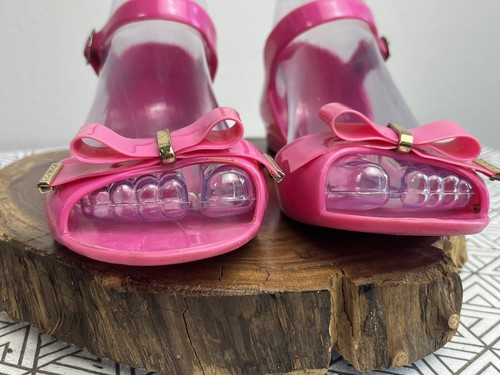 MICHAEL KORS Jelly Bow Sandals Pink Sz. 5 Ankle Strap - Picture 3 of 9