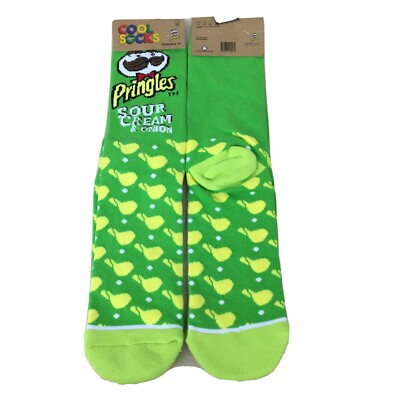 Pringles Sour Cream & Onion Novelty Socks Size 6-12 Men s Crew New Tags AR157