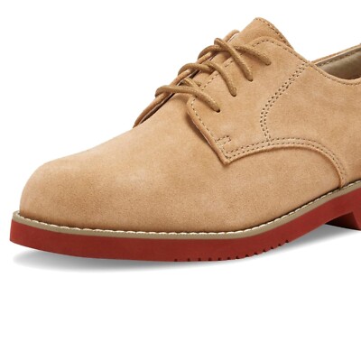 Luxurious Men's Suede Oxford Shoes - Taupe with Comma Heel in Size 11.5-