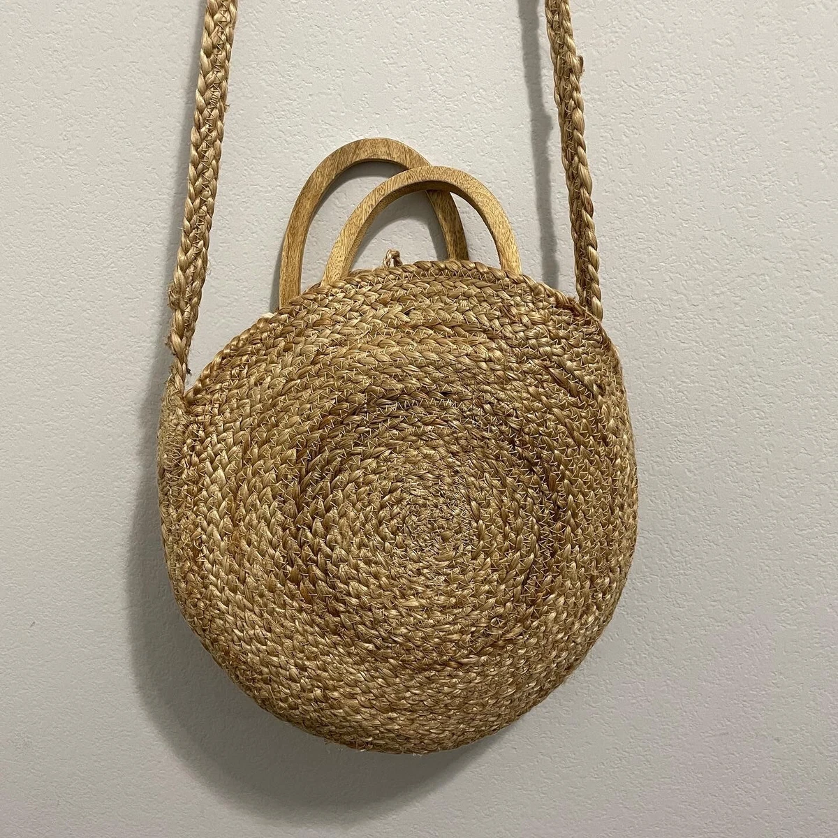 Mini Minimalist Straw Bag Simple Round Straw Bag, Mini Woven