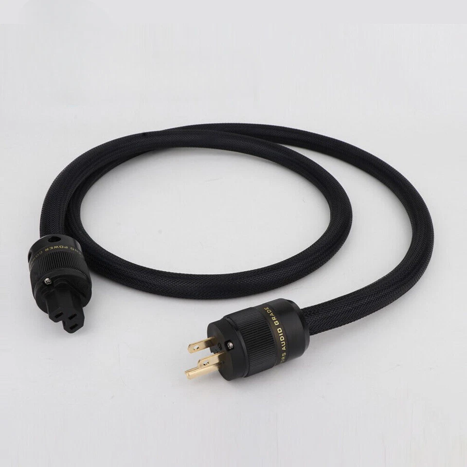 14AWG Audio Silver Plated HIFI US IEC Plug AC Power Cable Pure Copper Power Cord - Image 2 of 4