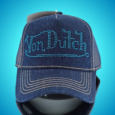 Von Dutch Hat Cap Snap Back Trucker Hat Navy Stone Denim Streetwear Classic Von Dutch Hat Cap Snap Back Trucker Hat Navy Stone Denim  main image 4