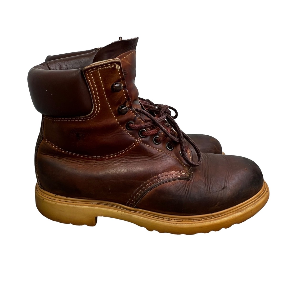 Red Wing Factors Work Boots Leather size 8 Men Lace Up Brown