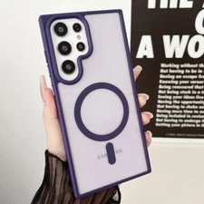 For Samsung Galaxy S23 Ultra S22 S21 Magsafe Shockproof Hybrid Clear Case Cover