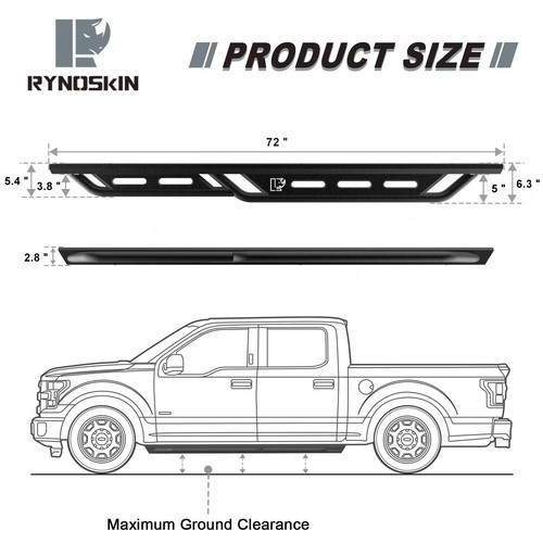 RYNOSKIN Rock Slider Running Boards for 20212024 Ford Bronco 4 Door