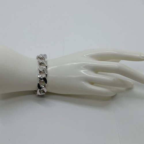 BRACCIALE UOMO A MAGLIA GRUMETTA IN ARGENTO 925 65,5 GRAMMI (0063) - Foto 8 di 10