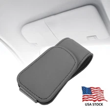 Magnetic Leather Sunglass Holder for Car SUV Sun Visor Glasses Eyeglass Clips US