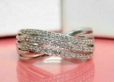 Lab-Created 2CT Round Cut Diamond Engagement Band Ring 14K White Gold Plated