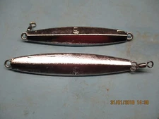 Chrome "HAMMERED" Diamond Jigs W/ TUBE HOOK  5-pk & 10pk**