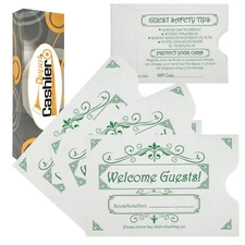 Hotel/Motel "Welcome Guests" Key Card Sleeves 2-3/8" x 3-1/2" Green 500/Ct