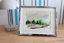 Original Bild Aquarell handgemalt Landschaft  Maße ca. 180 x125mm cm signiert