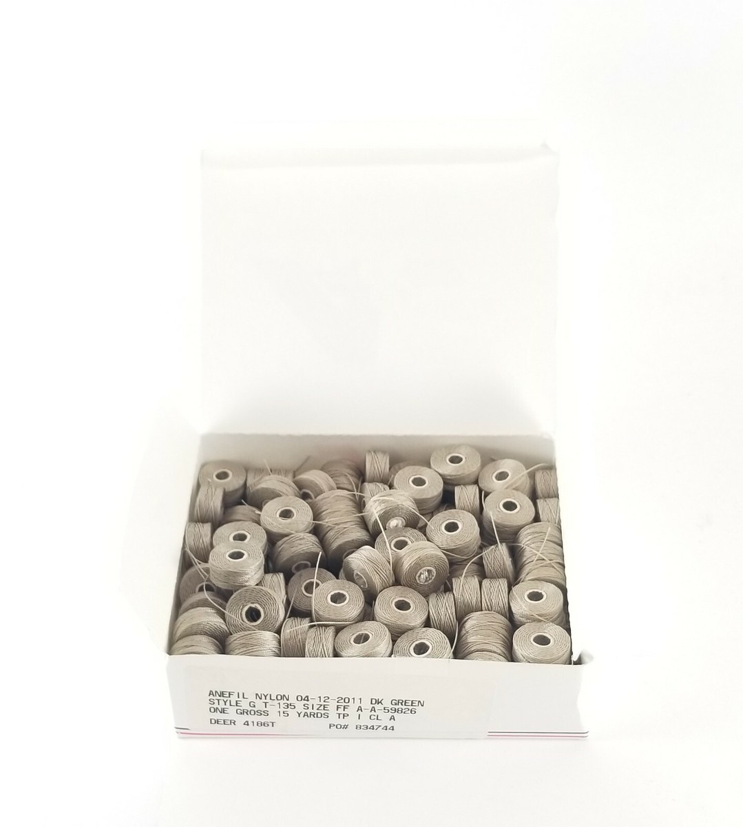 Bobines Pré-enfilées Anefil Nylon Deer - 1 Grosse (144 Bobines) - Taille FF, T-135, 15 Yards Chacune