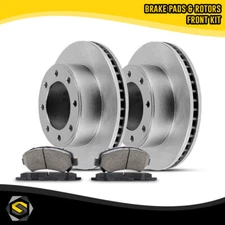 Front Brake Rotors & Ceramic Pads Kit for Dodge Ram 3500 2003-2008 8 Lug