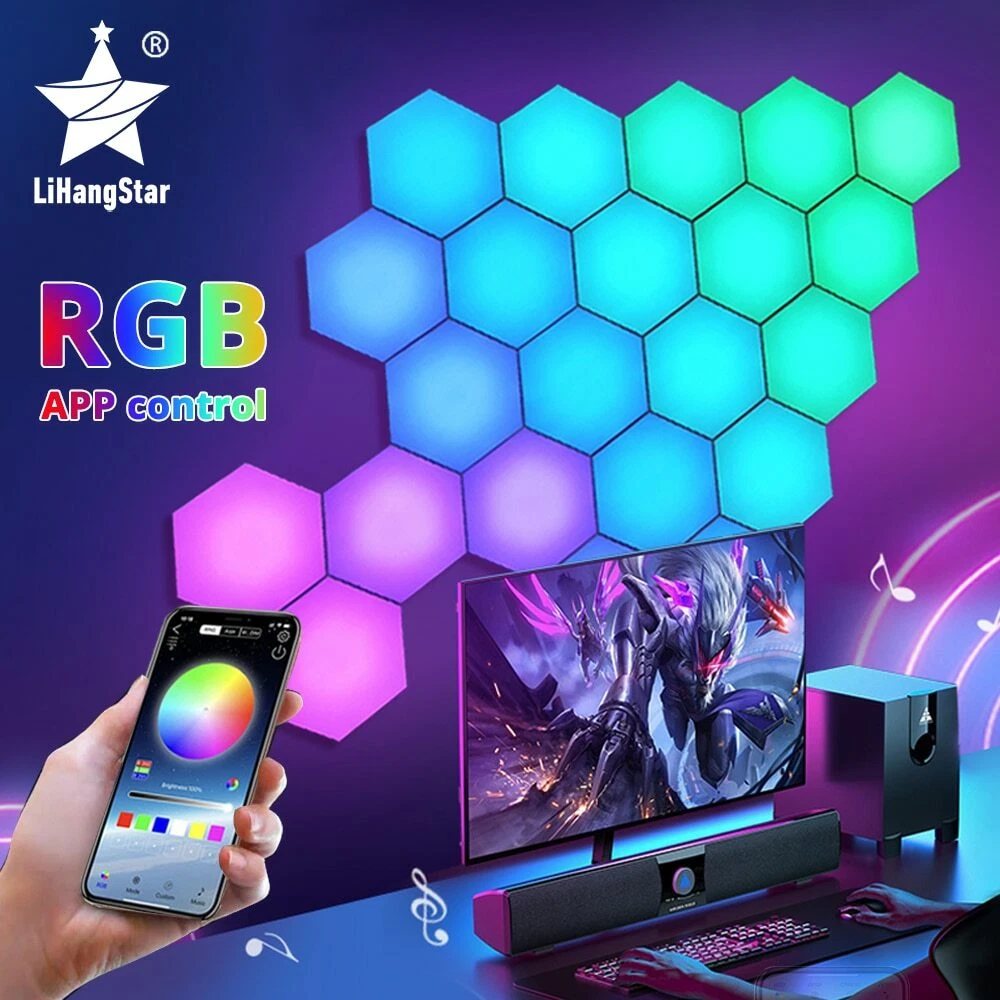 APP LED Hexagonal Light Smart Remote Control Cellular RGB Gaming