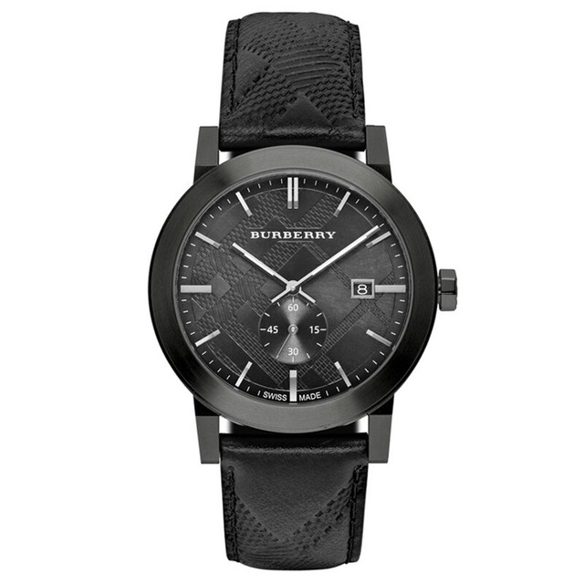 burberry men's leather watch