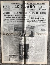 The Front Page of the Newspaper Le Figaro 3 and 4 November 1956