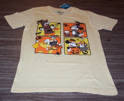 Walt Disney Mickey Mouse Goofy Donald Halloween T-Shirt Mens SMALL