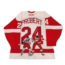 1/1 Bob PROBERT Signed & Painted Detroit Red Wings 