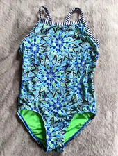 DOLFIN UGLIES One Piece Swimsuit Youth Girls 14 Large L Blue Green
